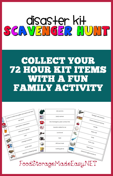 Disaster Kit Scavenger Hunt - Get the whole family involved