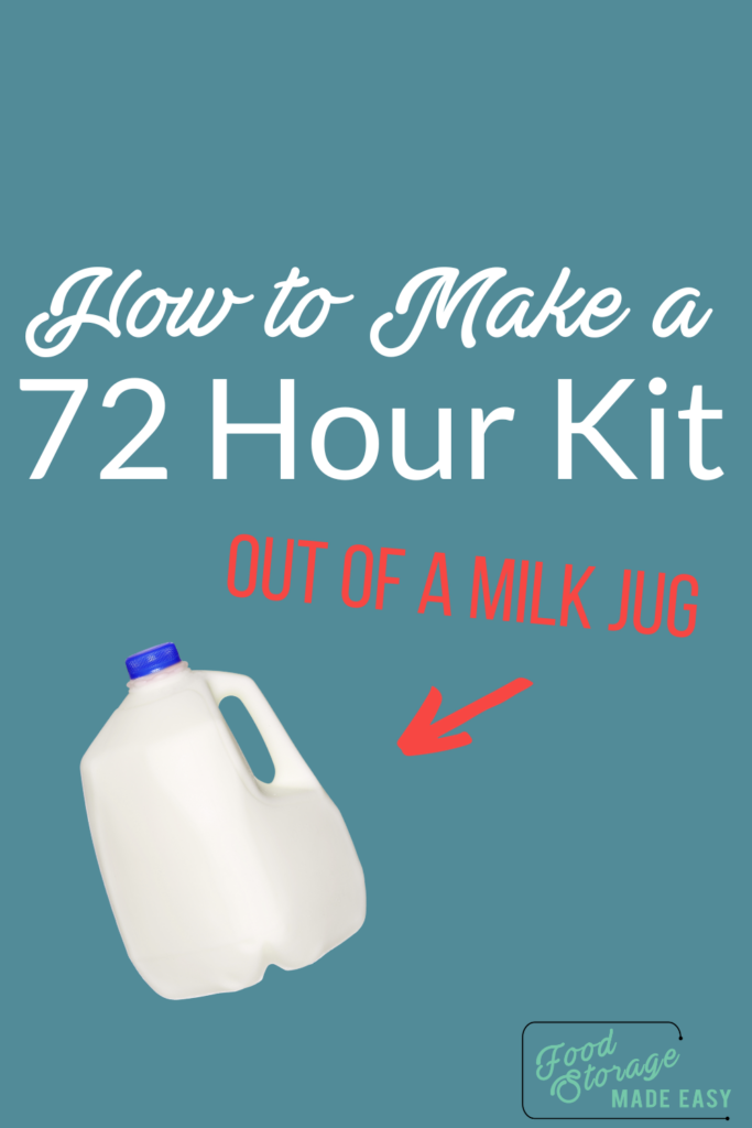 how to make a 72 hour kit - out of a milk jug
