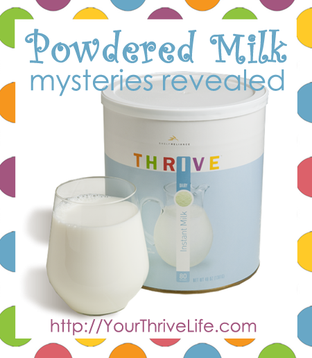 Powdered Milk Mysteries Revealed:  Everything you need to know about buying, storing, and using powdered milk.