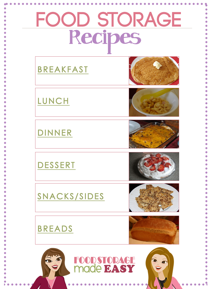 Food Storage Recipes from the girls at Food Storage Made Easy