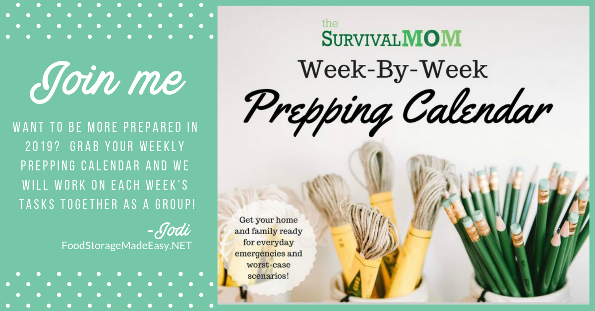 emergency preparedness weekly prepping calendar