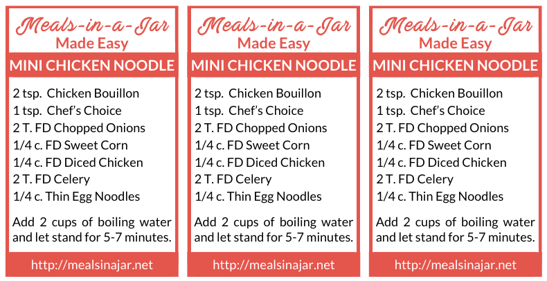 Mini Chicken Noodle Soup labels