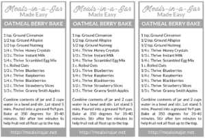 Berry Oatmeal Bake Labels