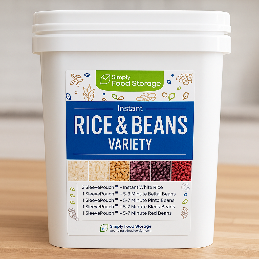 instant beans and rice bucket